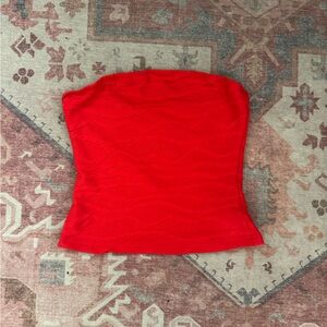SHEIN Bold Red Knit Tube Top